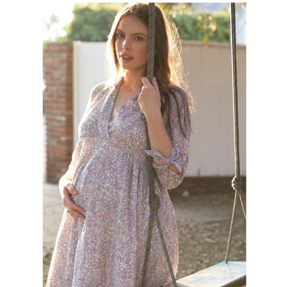 Hatch Jami Maternity Dress Lavender Garden 2 / M NWT